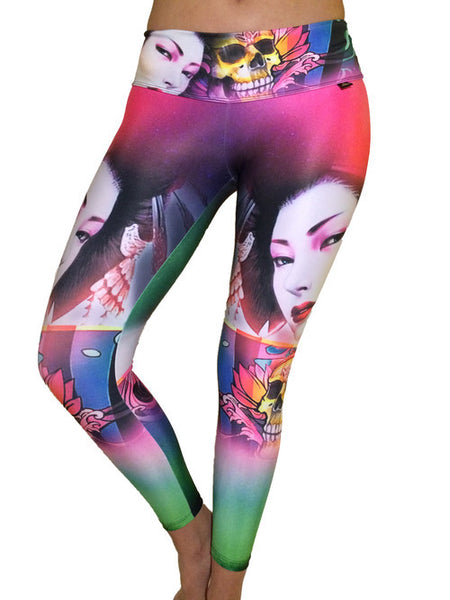 GEISHA SKULL COMPRESSION PANTS