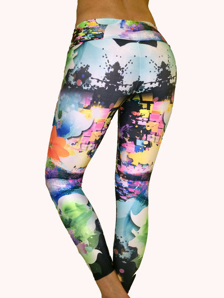 MODERN FLORAL COMPRESSION PANTS