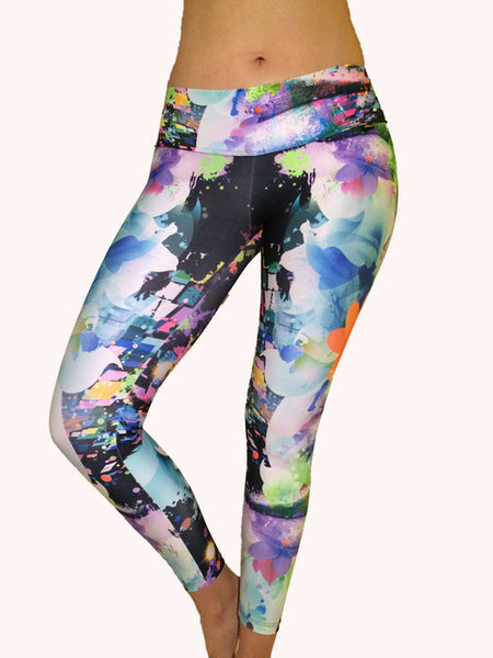 MODERN FLORAL COMPRESSION PANTS