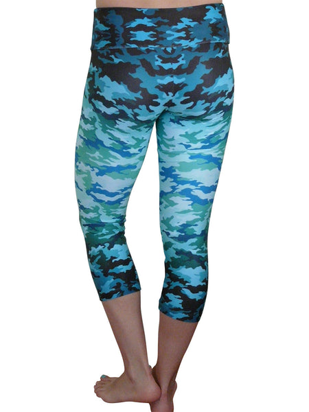 Blue Ombre Camo Capri