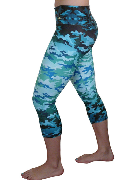 Blue Ombre Camo Capri