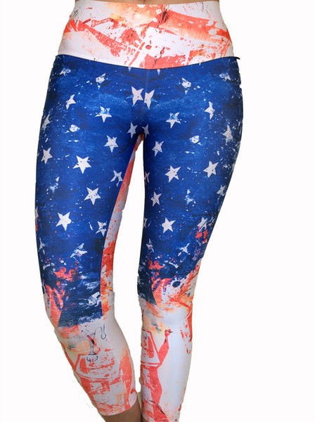 Burnout American Flag Compression Pant