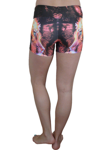 FLAMING FELINE COMPRESSION SHORTS