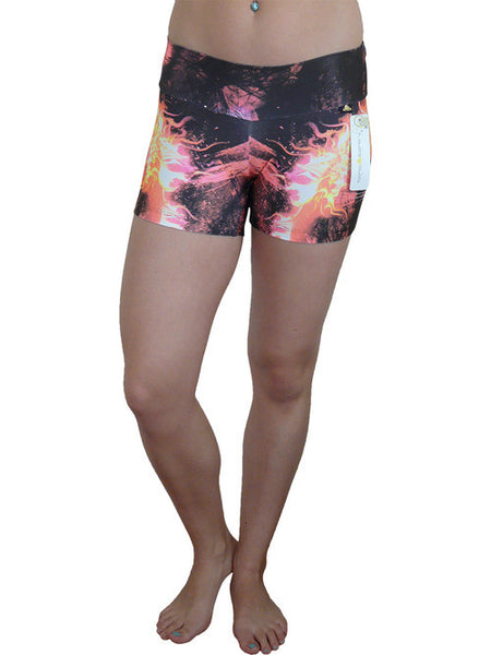 FLAMING FELINE COMPRESSION SHORTS