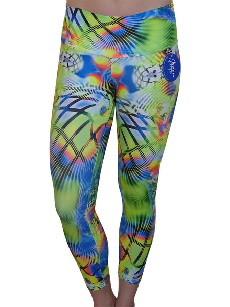 Flourescent Grid Legging