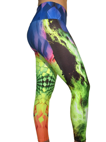 GEOMETRIC GODDESS COMPRESSION PANTS