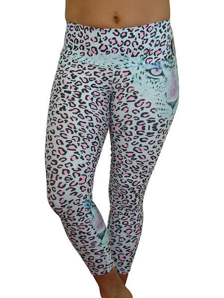 MINT CHEETAH COMPRESSION PANTS