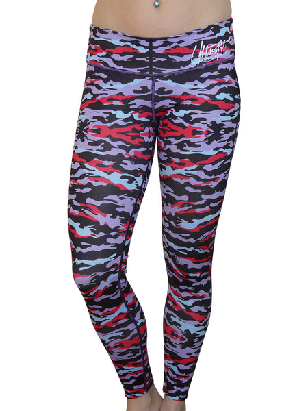 Purple and Black Camo Legging