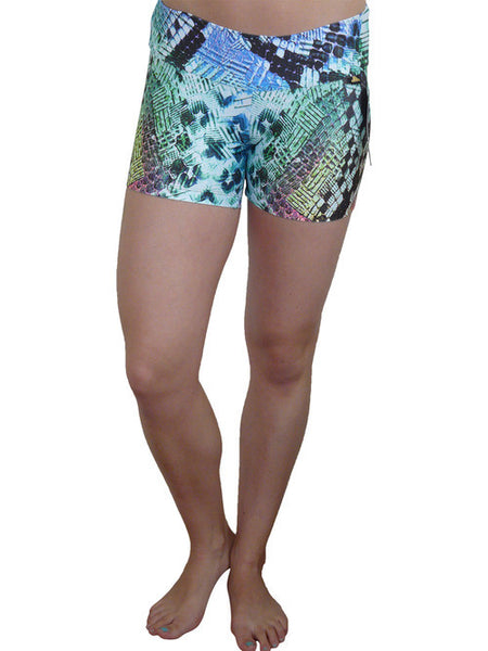 Rainbow Snakeskin Compression Shorts