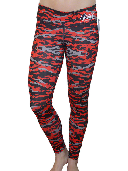 Red and Black Camo Legging